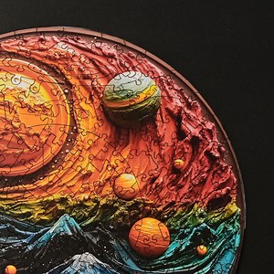 Solar System Sky Wooden Puzzle: 200 Pieces, Colorful Sky, Building Blocks Jigsaw Puzzle DIY Decoration Gift for Adult Eco Friendly 3D Style - Etsy UK