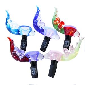 [Hot Item] Smoking Accessories 14mm/19mm Male Bowl Colored Grow Claws Shape Glass Smoking Bowl Hookah Water Pipe Smoking Accessories