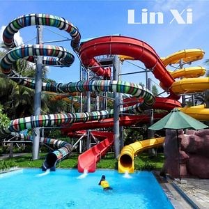 [Hot Item] Customized Adult Water Park Equipment, Children's High-Altitude Fiberglass Curved Slide