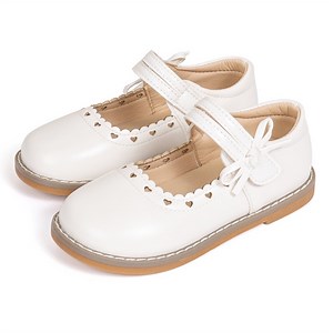 Meckior Toddler Girls Dress Shoes Little Girls Mary Jane Bowknot Soft Sole Princess Shoes for Little Kids