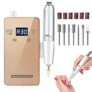 Professional Nail Drill Machine, mUGLE 30000 RPM Rechargeable Nail Drill for Acrylic Nails, Gel, Manicure/Pedicure, Portable Electric Cordless Efile Nail Drill Kit for Salon Use or Home DIY