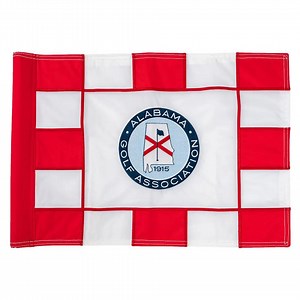 Custom Printing Logo 14X20" 420d Oxford Embroidered Sewn Double Sides Colored Number Red Yellow Blue Black Checkered Golf Pin Flag with Tube Sleeve or Grommet