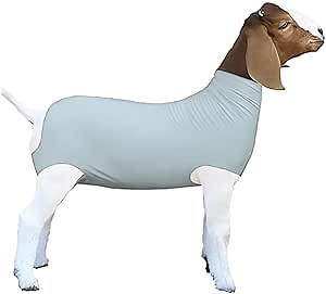 Spandex Goat Tube for Show Goats - Show Livestock Supplies: Goat Covers & Blankets (Pale Moonlight, Medium)