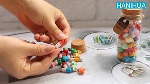 24 Pcs Capsule Letters Message in a Bottle Happy Pills Notes, Rainbow Origami Lucky Paper Stars Handmade, Cute Gifts for Boyfriend or Girlfriend Wishing Mini Glass Bottles