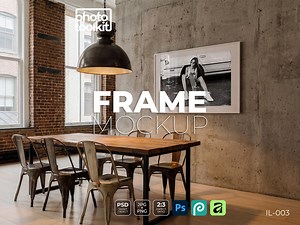 Industrial Loft Frame Mockup | Concrete Wall Photo Frame PSD | Dining Room Scene | Smart Object Mockup | Instant Download - Etsy Canada