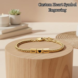 Personalized Couple Bracelet, Stainless Steel Name Beads, Braided Rope Chain - Etsy