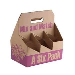 [Hot Item] Custom Logo Printed Corrugated Cardboard 4 6 Beer Holder Carrier Wine Packaging Box Carton