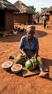 Old Woman Turns Watermelons Into Flower Pots
