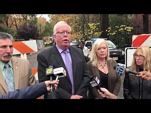 Woodbridge Mayor gives an update at the plane crash site in Colonia