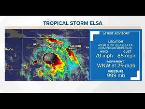 Tropical Storm Elsa: Forecast cone and spaghetti models