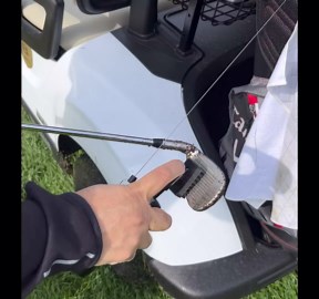 Golf Towels for Golf Bags for Men – Includes Golf Club Cleaner Brush with Water and 18"x18" Golf Bag Towel with Clip – Golf Towel and Brush Set Keeps Your Clubs Performing Like New