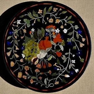 Black Marble Coffee Table Top: Multi-gemstone Inlay, Handmade Art - Etsy Australia