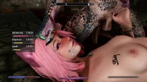 Skyrim: Neko Girl gets of at party