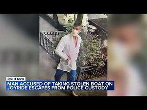 Man accused of taking stolen boat on joyride escapes from police custody