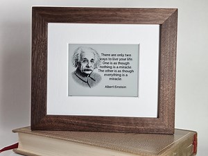 Handmade Wood Framed E-ink Quote Display: Minimalist Desk Art - Etsy
