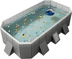 Foldable Pool, Non-Inflatable Kids' and Adults' Outdoor Swimming Pool, Hard Plastic Shell Portable Pool, Kid Pool for Backyard Dog Pools (116" x 65" x 21")