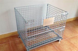 [Hot Item] Customized Stackable Welded Foldable Wire Mesh Container Storage Cage with Wheels From Storage Manufacturer