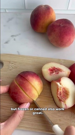 PEACHES & CREAM OVERNIGHT OATS 🍑 #highprotein #recipe #highproteinbreakfast