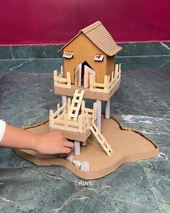 32K views · 278 reactions | Cute house DIY from cardboard _ Best idea #house #diy #fun | Deep's CRAFT | Facebook