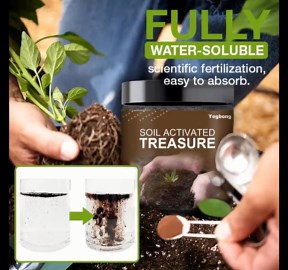 Soil Activated Treasure-You Will Be Amazed! Soil Activation Treasure, Soil Penetrant and Wetting Agent, Organic Soil Improver, Premium Soil Activator Improve Plant Growth (2 Bottle*400g)