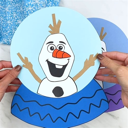 ⛄️ Snow Globe Olaf Craft ✂️ Get the template on the blog | Simple Everyday Mom