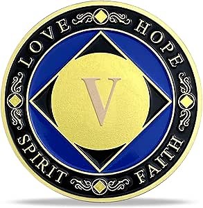 Imasoner 5 Year NA Sobriety Coin | AA Medallion with Serenity Prayer | Recovery Chip & Token | Sobriety Gifts for Men & Women | Alcoholics Anonymous Milestone Token