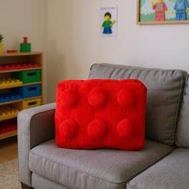 Building Brick Cushion Pillow - Rectangle Red Large