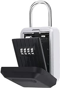 Kyodoled Key Storage Lock Box with Waterproof Case,Lock Box for House Key,Resettable Code Secure Key Safe Box,5 Key Capacity, 4-Digit Combination Lock Box Weatherproof