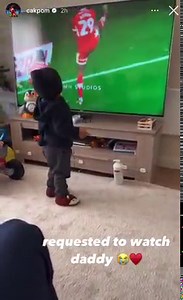 Chuba Akpom’s son watching his dad play is the cutest thing you’ll see today 🥺❤️ 📹 | cakpom on Instagram | BBC Tees