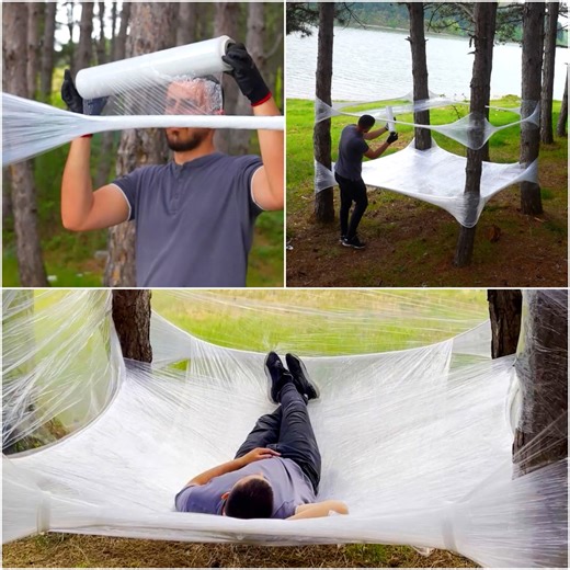 145K views · 472 reactions | Build an improvised camping shelter utilizing plastic wrap | MetDaan DIY | Facebook
