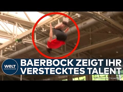 ANNALENA BAERBOCK: Rückwärtssalto auf dem Trampolin! Außenministerin zeigt ihr Können!