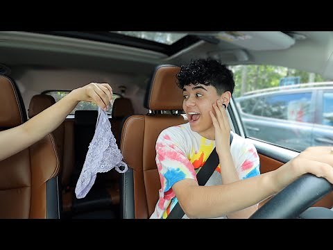 REMOVING ALL MY CLOTHES WHILE MY BOYFRIEND DRIVES!! *HILARIOUS*