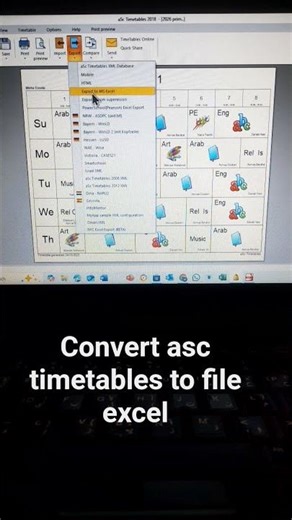 Convert #asc timetables to excel