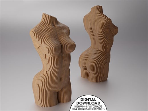 Parametric Woman Torso: Wooden Statue Art, CNC Cutting File (digital File) - Etsy