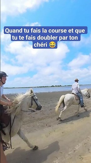 Le plaisir de faire la course à cheval au grand radeau en Camargue 🏇🏇🏇#baladeacheval