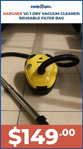 Easy to use and perfect for removing large volumes of dirt, the Karcher VC 1 Vacuum Cleaner with reusable filter bags is efficient and eco-friendly, cleaning floors and carpets effortlessly. Features: ✔️3.6 power cord ✔️Suction power adjuster ✔️Telescopic tubes ✔️Hard surface switch ✔️Easy to use, reusable filter bags ✔️Retractable cord Karcher VC 1 Dry Vacuum Cleaner - $149 Shop online at Equip4You.com, get yours from our Wildey, St. Michael or Jackson, St. Thomas stores or call us at 426-9999 