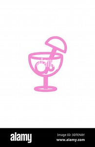 radioactive glowing animation of cocktail with umbrella symbol icon Stock Video Footage - Alamy