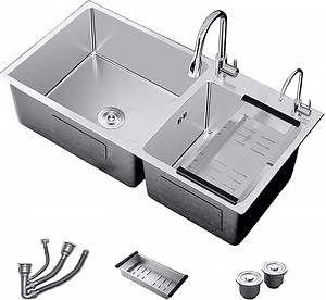 [Hot Item] 8245 Stainless Steel Kitchen Sink Wash Basin Topmount Above Counter