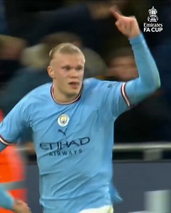 1.2M views · 10K reactions | Erling Haaland ⚡️ The Manchester City forward pokes it past the rushing keeper to open the scoring  | The Emirates FA Cup | Facebook
