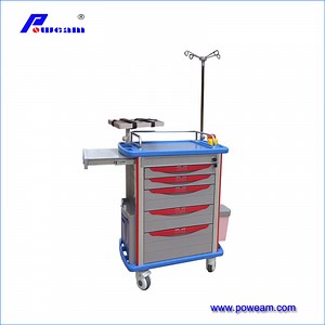 [Hot Item] Multi-Function Five Drawers Plastic-Steel Columns ABS Emergency Trolley