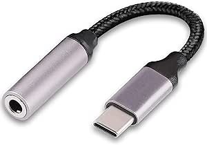 VAKS USB C Male to 3.5mm Female Headphone Jack Adapter,Type C to Aux Audio Cable Cord Compatible with Samsung Galaxy S22+ S21 Ultra S20 S10 S9 Note 20 10, Google Pixel 6 Pro/5/4/3/2,Light Purple