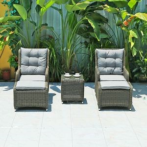 [Hot Item] Outdoor Rattan Lounging Beach Chair Foldble Reclining Aluminum Folding Relaxing Mat Chair Lounge Footrest Beach Chairs