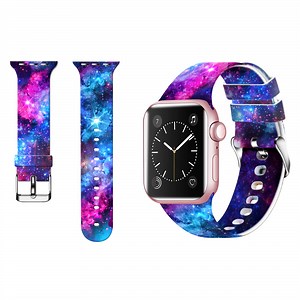 WIRESTER Watch Band for Apple Watch Sport Edition 42mm - Celestial Blue Purple Galaxy