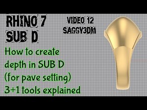 Rhino 7 SUB-D Video-12 | Create depth for pave setting | 3+1 tools explained