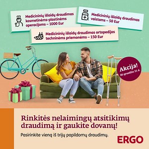 Dar platesnė apsauga draudžiantis nelaimingų atsitikimų draudimu – medicininių išlaidų draudimas dovanų! | ERGO