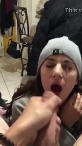 jewish girl gets a nice facial from uncut cock