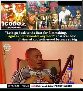 The first Nollywood director that said “Action!” for a movie in Asaba was me — Ifeanyi Azodo. Let me tell you how it happened. When we were in Lagos, we had a problem. Because of the way they were treating us, I called Amaco, I called OJ Production, and I called Great Movies Production. I said, “Don’t you think it’s better to go back to the East?” They said, “Ah! Can somebody shoot a movie in the East and it will sell in the market?” I said, “It’s possible. Let us experiment.” And to the glory o