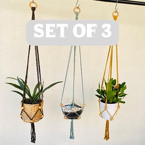 Suspension pour plante en macramé : jardinière suspendue bohème - Etsy France