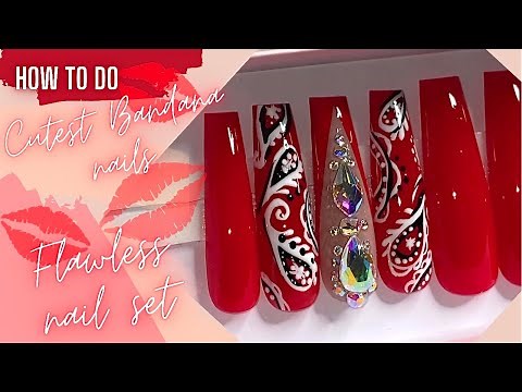 How to Bandana nail art tutorial | How to do press on nails | How to make press on nails | nail art