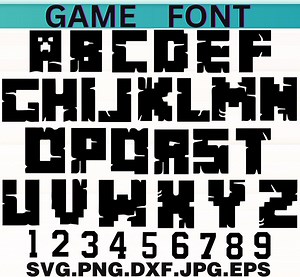 Minecraft Font SVG Bundle, Gamer Alphabet & Zahlenschnittdateien, Pixelschrift SVG   TTF-Datei, Cricut und Silhouette Buchstaben, sofortiger Download - Etsy.de